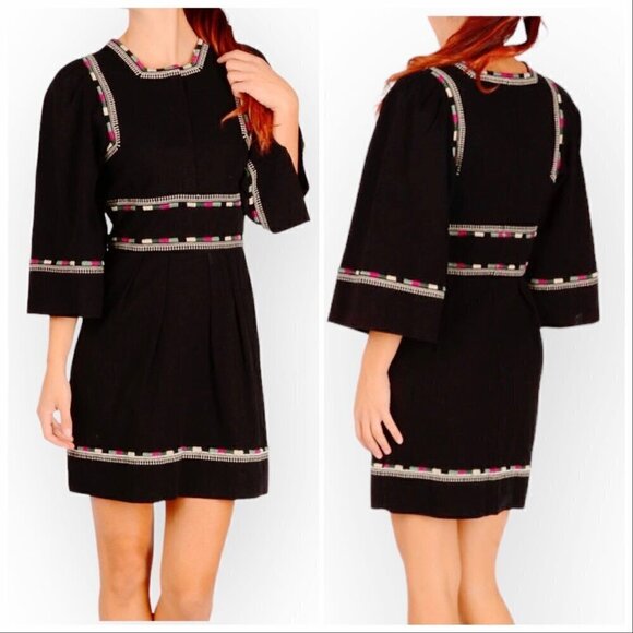 Isabel MARANT Dress,  Embroidered Shyne Black Dress, Size 42EU, NWT - Picture 1 of 16